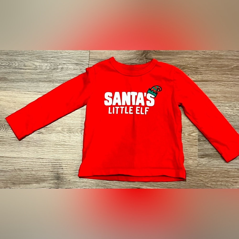 OshKosh Red Shirt "Santa's Little Helper” size 18 months